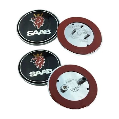 logos Saab noirs pour capot et hayon, 68 mm (1/4)