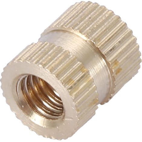 Écrous à sertir ronds moletés en laiton M6, insert fileté encastré pour moulage (M6x12x10 lot de 5) (1/5)