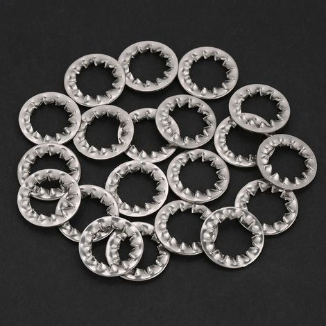 Jeu de 20 rondelles frein dentées externes en acier inoxydable M12 (1/5)