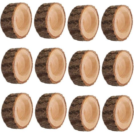 Tea Light Candle Holders, Personalized Wooden Votive Tealight Holders for Wedding Centerpieces for Table, Halloween Christmas Party Valentine's Day Home Decoration - 12pcs (2.36Wx1.65H),2.36Wx0.98H (1/5)