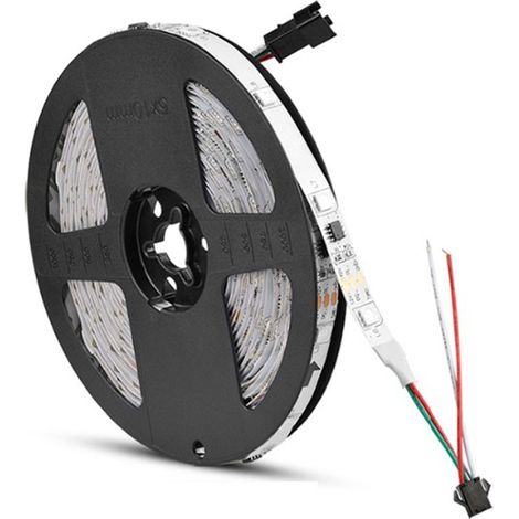 Ruban LED intelligent IC RGB 12V DC - 14,4 W/m - IP20 - 60 LED/m (1/5)
