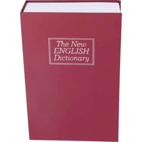 Coffre-fort portable factice en forme de livre avec serrure à combinaison pour cartes bancaires, bijoux et argent (rouge)