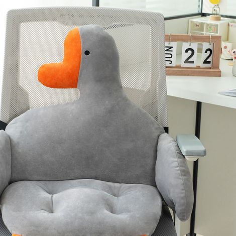 Einteiliges, gänseförmiges Sitzkissen, ideal für Zuhause, Bürostühle, Studentenzimmer und Computerarbeitsplätze. Trendiges Online-Design, grau, 80 x 40 cm. (1/5)