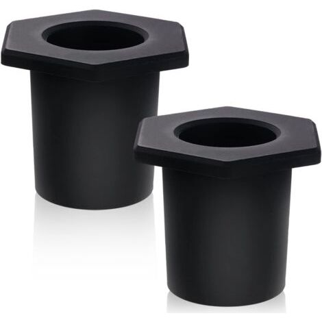 2pcs Anneau de Trou de Parasol de Table de Patio, Anti-Dérapant Silicone Accessoires Parasol Balcon pour Adaptateurs de Parasol de Piscine de 3,8cm, Trous de Table de Patio de 5-6,35cm (Noir) (1/5)