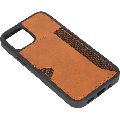 Étui de protection ultra-fin en PU/PC antichoc avec portefeuille latéral pour iPhone 12 Mini (Jaune) (1/5)