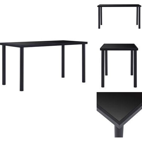 Table à manger Noir 140x70x75 cm Verre trempé - Table À Manger - Table Moderne - Table Noire - Table Design - Table Extensible (1/5)
