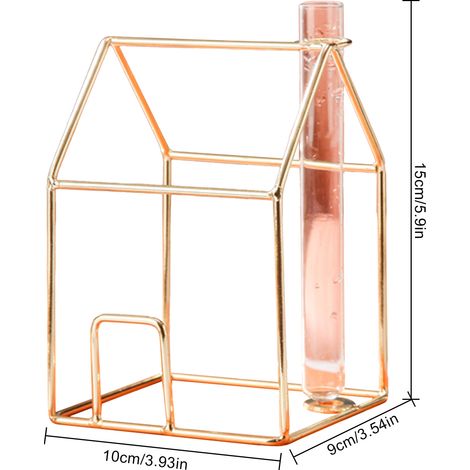 Maison dorée en verre pour décoration nordique, vase fleuriste style scandinave (1/5)