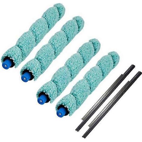 Lot de 6 brosses principales et grattoirs pour robot laveur de sols Ilife W400