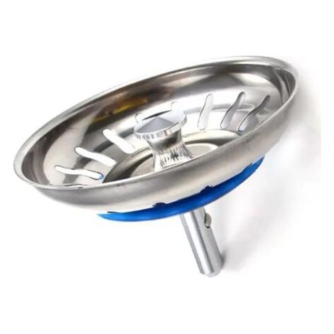 Sink plug with adjustable pin – Universal sink plug, pop-up strainer basket, stainless steel, dishwasher safe (80 mm)