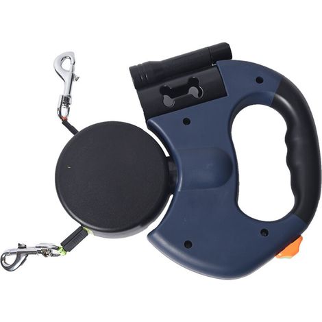 Retractable Double Dog Leash with Two Long 3-Meter Cords, 360° Tangle-Free Double Dog Leash for Walking Two Dogs Up to 33 LB, Gray, 20194cm (1/5)