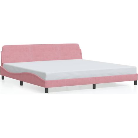 Maison Exclusive - Bettgestell "Dover" Rosa 200x200 cm Samt (1/5)