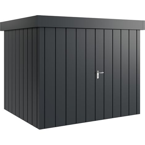 Hörmann Metall-Gerätehaus "Juno" mit Flachdach, JFD9 - Modern, 262 x 214 cm (B x T), anthrazit, 2-flüglige Tür (1/5)