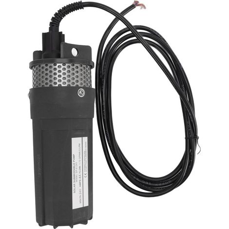 Pompe à eau submersible solaire 230ft ascenseur 6.5L pompe à eau de puits profond pour étang d'irrigation DC 24V noir