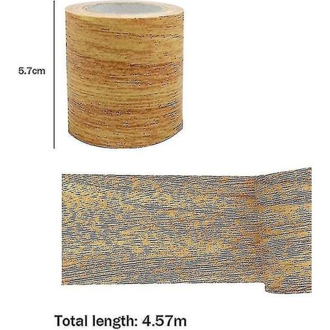 Ruban adhésif de réparation imitation bois pour meubles, résistant à l'eau et à l'adhérence, couleur Golden Camel. (1/3)