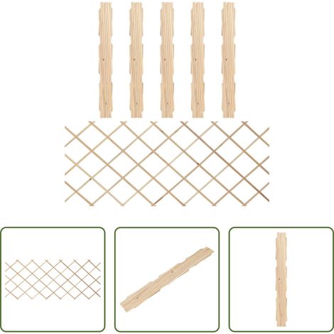 vidaXL Clôture en sapin - Clôtures en treillis 5 pcs Bois de sapin massif 180x80 cm (1/5)