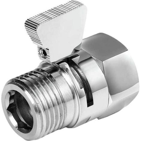 Robinet d'arrêt de douche - - Antirouille - Facile à installer - Métal - Raccord G 1/2 - Résistant à la corrosion (1/5)