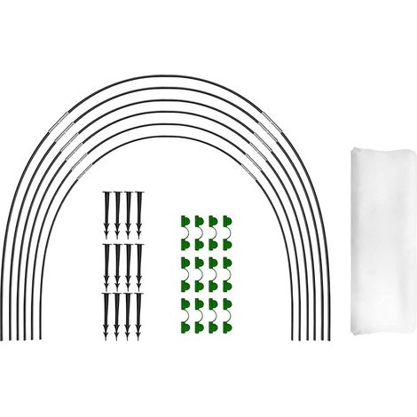 Fei Yu – Ensemble de 18 arceaux en fibre de verre pour serre tunnel surélevée – Connecteurs en acier galvanisé – Protection contre le gel (1/5)