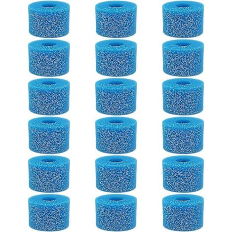 18 filtres en mousse lavables et réutilisables de type S1 pour spa Intex Pure Spa bleu-AquaForge (1/5)