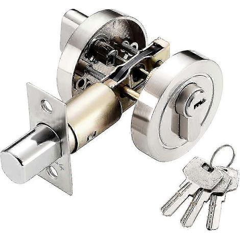 Verrou de porte invisible à un seul cylindre, en alliage de zinc, pour entrée ronde. (1/5)
