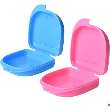 Boîte de Rangement - pour Prothèse Dentaire - avec Aération - 8,5 x 8 x 3 cm - Lot de 5 (1/5)
