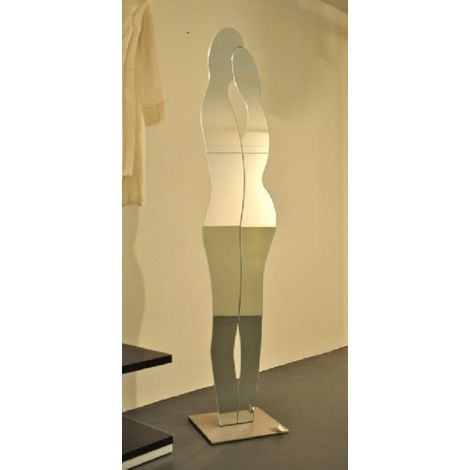 SPECCHIO BASE IN ACCIAIO INOX STRUTTURA VERNICIATA ARGENTO AMANTI - CATTELAN (1/2)