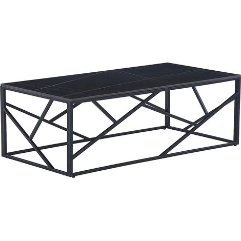 Tavolino in ceramica e Metallo Effetto marmo Nero - MELRONE di PASCAL MORABITO