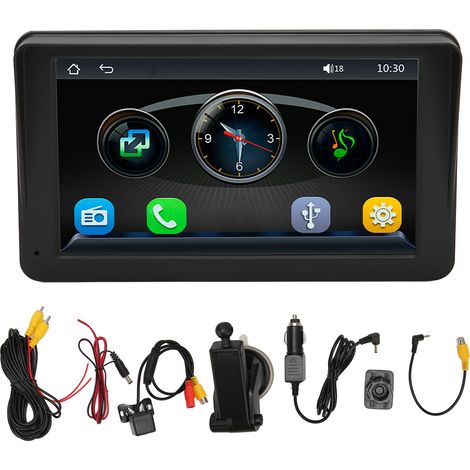 7-Zoll-Auto-MP5-Player mit Touchscreen, multifunktionales Multimedia-Stereosystem mit Kamera, LED-Sonnenblende