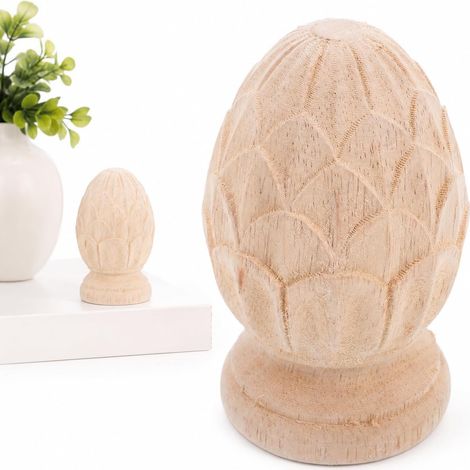 Ananas en Bois DéCoratif pour Escalier IntéRieur Embout Rond Sculpté Style EuropéEn pour Colonne Rampe Et DéCoration Maison 4.72X3.15X3.15 in 1 PièCe (1/5)