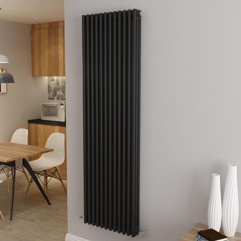 AICA 1800x560mm 3 Column Vertical Black Radiator Central Heating Cast Iron Style (1/5)