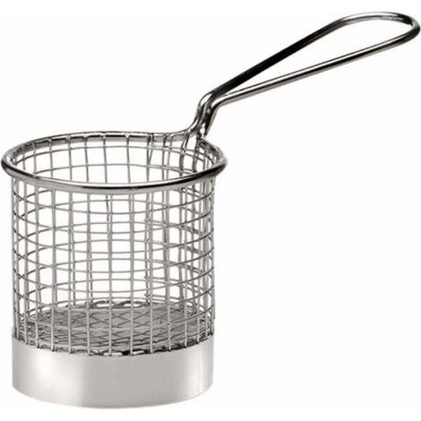 Panier À Friture - Acier Inoxydable - 9 cm Diamètre - 8,5 cm Hauteur - 1 L Capacité - 165 g - Pour Restaurant Café Maison (1/2)