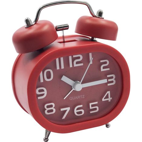 [JAMAIS UTILISÉ]Rétro Réveil Silencieux à Quartz, Réveil Matin Alarme Horloge Analogique de Chevet de Voyage Réveil Métal à Double Cloche Réveil Enfant à Piles avec Veilleuse Alarme Sonore (1/5)
