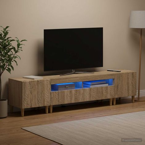 vidaXL 3 Piece LED TV Cabinet DELFT Sonoma Oak Engineered Wood (1/5)