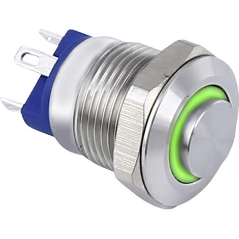 TRU COMPONENTS TC-9219004 Drucktaster 48 V/AC 2 A 1 x Aus/(Ein) tastend Grün IP67 1 St. (1/2)