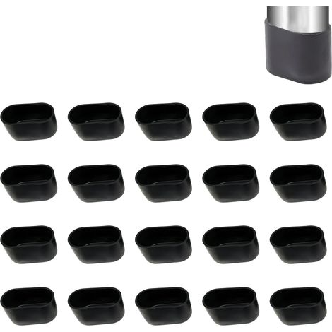 Protectores ovalados para patas de sillas, 30 x 15 mm, juego de 20 unidades, antideslizantes y antirruido, ideales para muebles de oficina y jardín