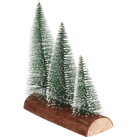 Petit sapin de Noël artificiel bois PVC avec LED couleur chaude, déco table fenêtre maison fête Noël, 21 cm, 1 pièce (1/5)