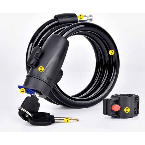 Antivol vélo à combinaison 5 chiffres, câble 1,2 m, verrou portable pour VTT, vélos électriques, chaînes (1/5)