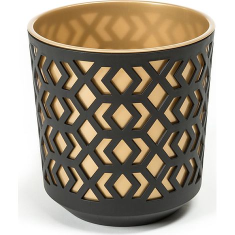 Etnic-Blumentopf schwarz und gold 14xh15 cm (1/5)