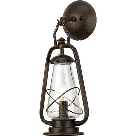 Elstead Miners - Lanterna da parete per esterno 1 luce Light Bronzo Antico IP44, E14 (1/5)