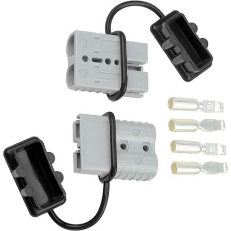 Kit de conector de desconexión rápida de batería WMYCONGCONG de 120 A para conector de cabrestante de remolque, color gris. (1/5)