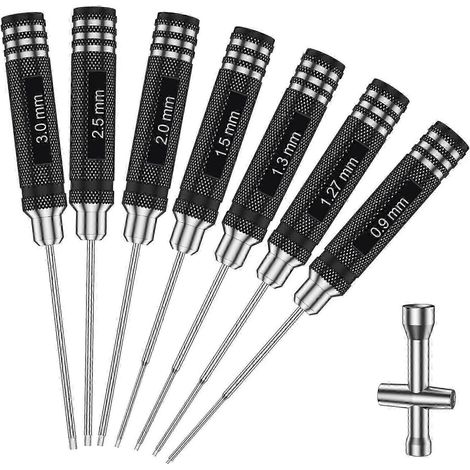 Tournevis hexagonal RC 09 mm/127 mm/13 mm/15 mm/20 mm/25 mm/30 mm, tournevis hexagonal robuste avec clé cruciforme de réparation (1/5)