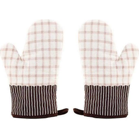 1 paire de gants de cuisine résistants à la chaleur pour four à micro-ondes, en coton antidérapant, pour une utilisation au barbecue et à haute température. (1/5)