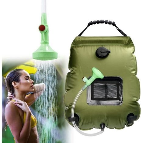 Solarduschtasche für Camping, 20 l tragbarer Solarduschsack für Camping und Reisen, Warmwasserdusche mit Duschkopf (1/4)