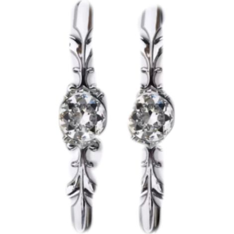 Juego de 2 tiradores de cristal para muebles, con forma de diamante, de 30 mm y 118 mm, con acabado plateado, para cocina y baño. (1/5)