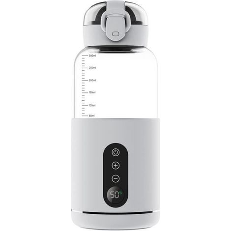 Chauffe-eau portable pour bébé, 300 ml, température librement réglable, adapté aux voyages, à l'extérieur et à la voiture - Blanc (1/4)