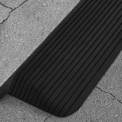 Rampes de seuil antidérapantes en caoutchouc noir - Lot de 2, 110 x 41 x 5 cm - PANGIVO (1/5)
