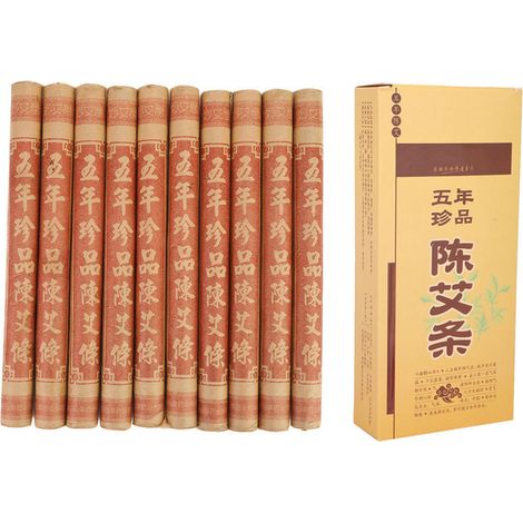 Lot de 10 bâtons d'armoise gris traditionnels 10:1 pour thérapie de fumigation, massage et soins de santé. (1/5)