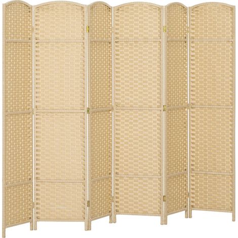 Préserver l'Intimité Paravent Séparateur de Pièce Pliable 6 Panneaux 240x170 cm en Bois de Pin pour Salon et Chambre (1/5)