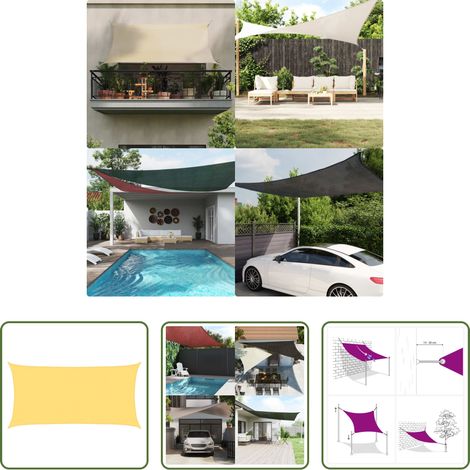 vidaXL Protection solaire -  Voile d'ombrage 160 g/m² Beige 3x6 m PEHD (1/5)