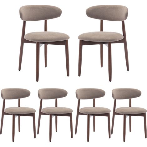 Colamy – Lot de 6 chaises en bois massif – Style nordique minimaliste – Dimensions : 81cm x 56cm x 56,5cm – Charge max 125kg – Pour salle à manger et cuisine