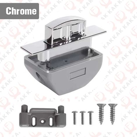 Loquet à bouton-poussoir chromé pour camping-car avec poignée, quincaillerie pour meubles (1/4)